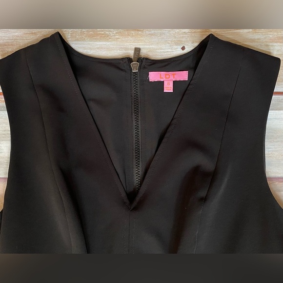 NWT LDT Black Everly V-Neck Cocktail Sheath Dress - Sz 8 - Picture 7 of 10
